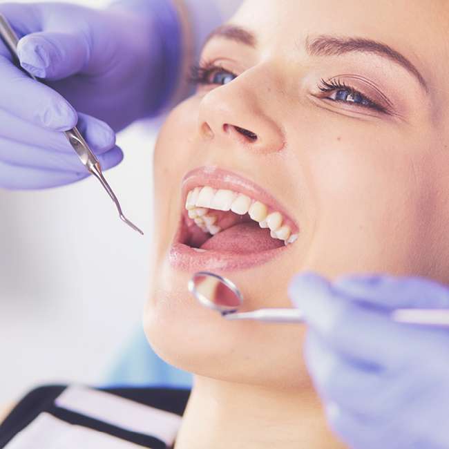 Patient smiling during consultation